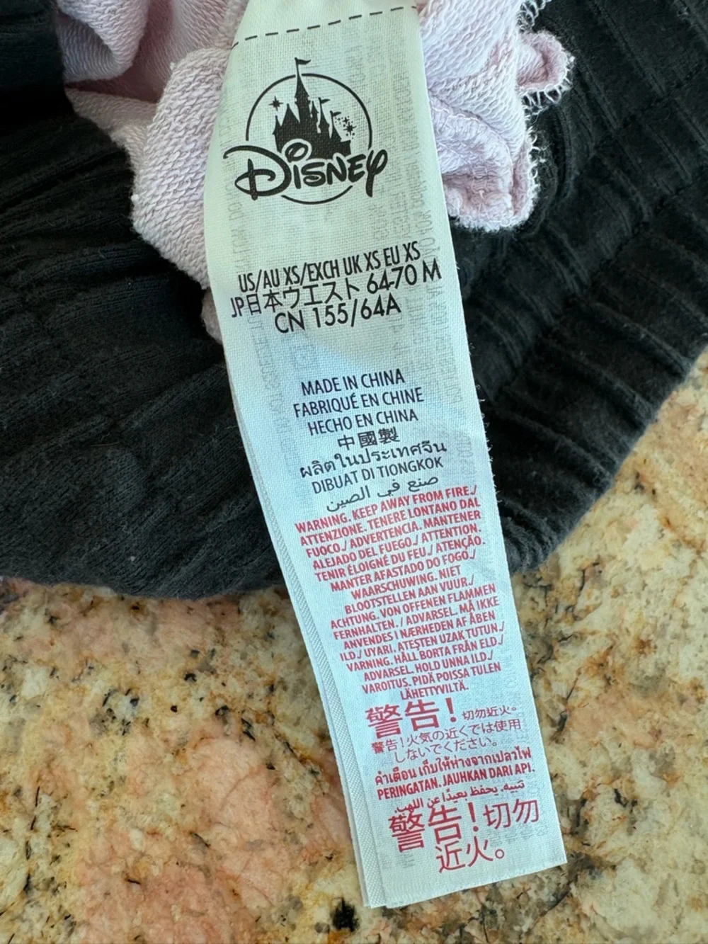 Disney Princess  Pink and Black Branded Waistband Pajamas - Picture 3 of 10